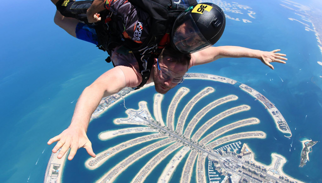 Experience the thrill of a lifetime by skydiving over one of Dubai’s most famous landmarks