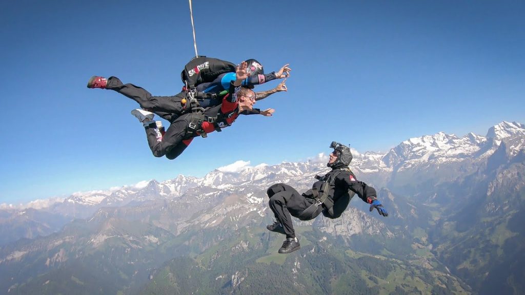 Leap into the extraordinary with a skydive over the Swiss Alps